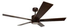  19082 - 5-Blade 52" RB Modern Cylinder Fan Med Oak/Walnut Blades WC-1-WH Included